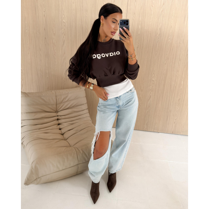 BLUZA DRESOWA DAMSKA OLAVOGA FRESH BROWN