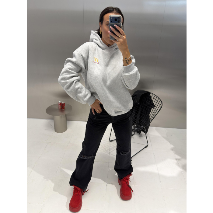 BLUZA DRESOWA DAMSKA OLAVOGA NOVIA LIGHT GRAY MELANGE