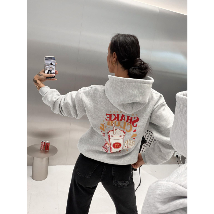 BLUZA DRESOWA DAMSKA OLAVOGA NOVIA LIGHT GRAY MELANGE