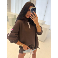 BLUZA DRESOWA DAMSKA OVERSIZE OLAVOGA AVIRA BROWN