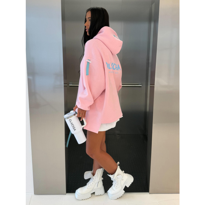 BLUZA DRESOWA DAMSKA OVERSIZE OLAVOGA AVIRA PUDER