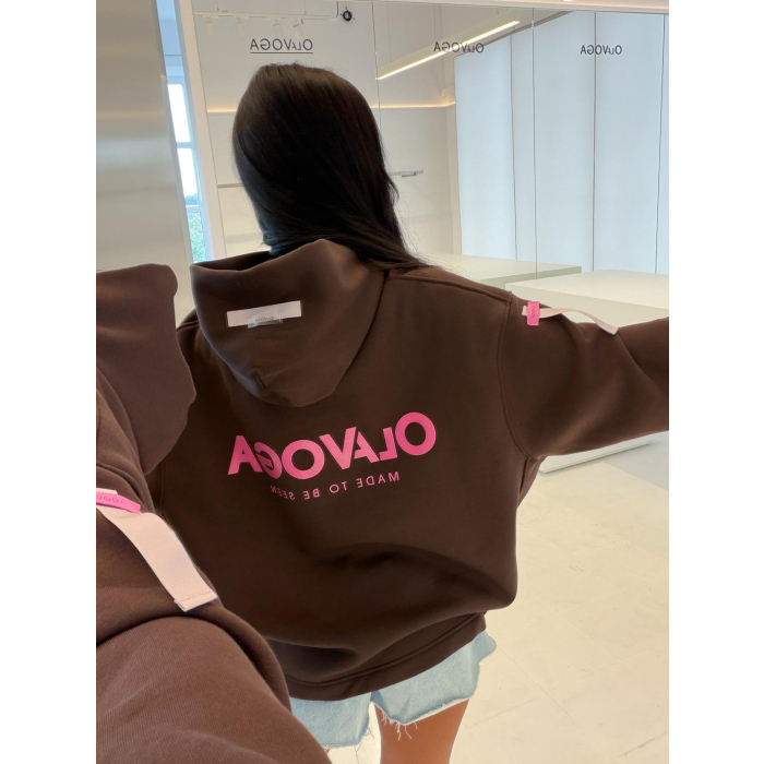 BLUZA DRESOWA DAMSKA OVERSIZE OLAVOGA AVIRA BROWN