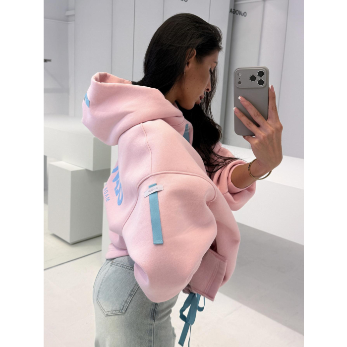 BLUZA DRESOWA DAMSKA OVERSIZE OLAVOGA AVIRA PUDER