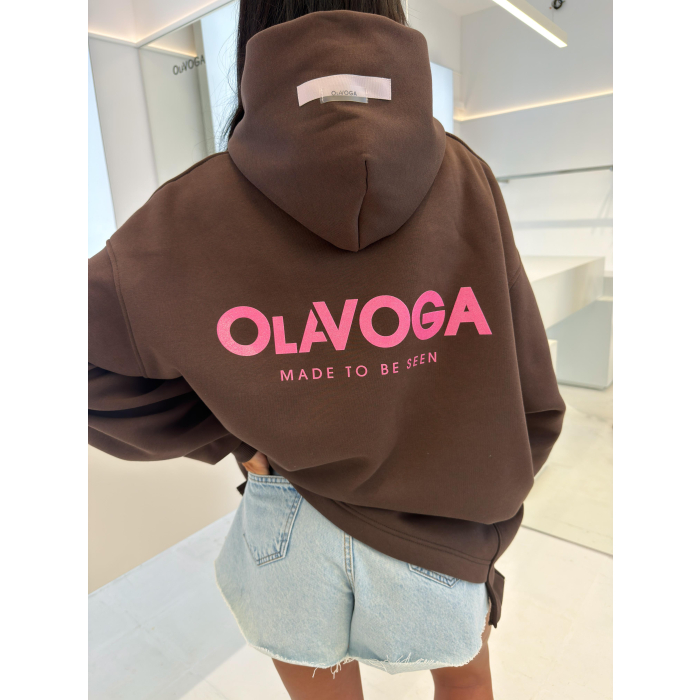 BLUZA DRESOWA DAMSKA OVERSIZE OLAVOGA AVIRA BROWN