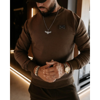BLUZA MĘSKA BAWEŁNIANA OLAVOGA MEN BALORO BROWN