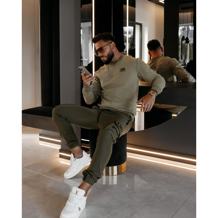 BLUZA MĘSKA BAWEŁNIANA OLAVOGA MEN BALORO BEIGE