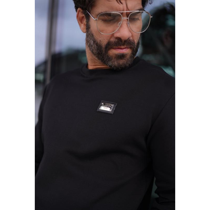 BLUZA MĘSKA BAWEŁNIANA OLAVOGA MEN BALORO BLACK