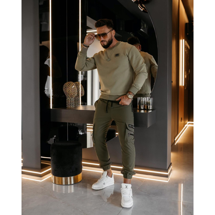 BLUZA MĘSKA BAWEŁNIANA OLAVOGA MEN BALORO BEIGE