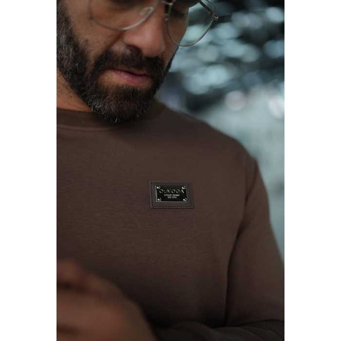 BLUZA MĘSKA BAWEŁNIANA OLAVOGA MEN BALORO BROWN