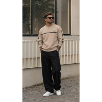 BLUZA MĘSKA BAWEŁNIANA OLAVOGA MEN ENUOR BEIGE