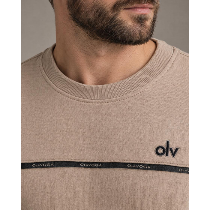 BLUZA MĘSKA BAWEŁNIANA OLAVOGA MEN ENUOR BEIGE