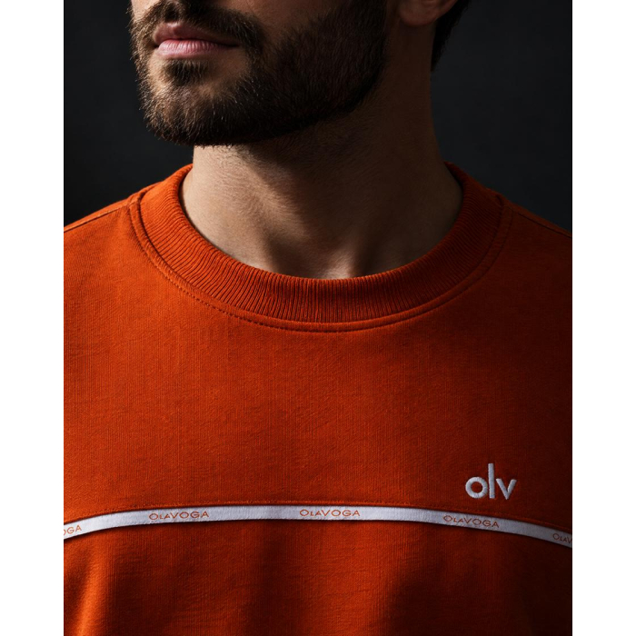 BLUZA MĘSKA BAWEŁNIANA OLAVOGA MEN ENUOR ORANGE