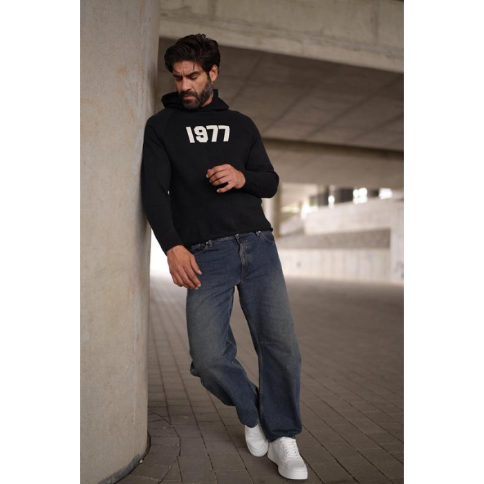 BLUZA MĘSKA BAWEŁNIANA OLAVOGA MEN UNIQS BLACK