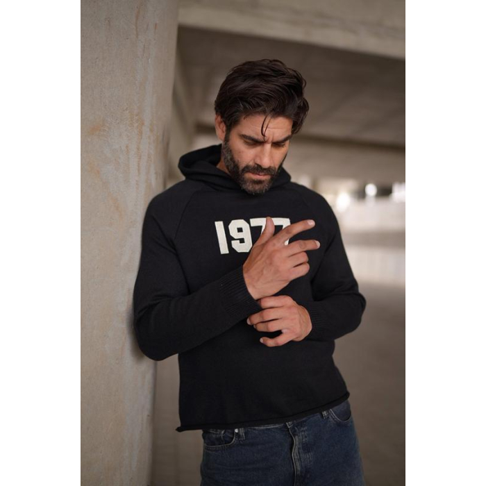 BLUZA MĘSKA BAWEŁNIANA OLAVOGA MEN UNIQS BLACK