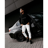 BLUZA MĘSKA BAWEŁNIANA OLAVOGA MEN VALLARO BLACK
