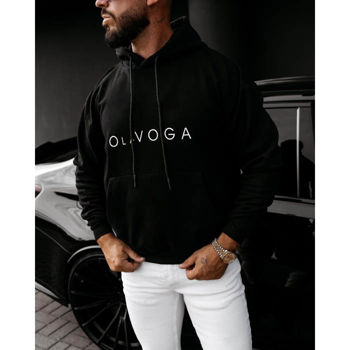 BLUZA MĘSKA BAWEŁNIANA OLAVOGA MEN VALLARO BLACK