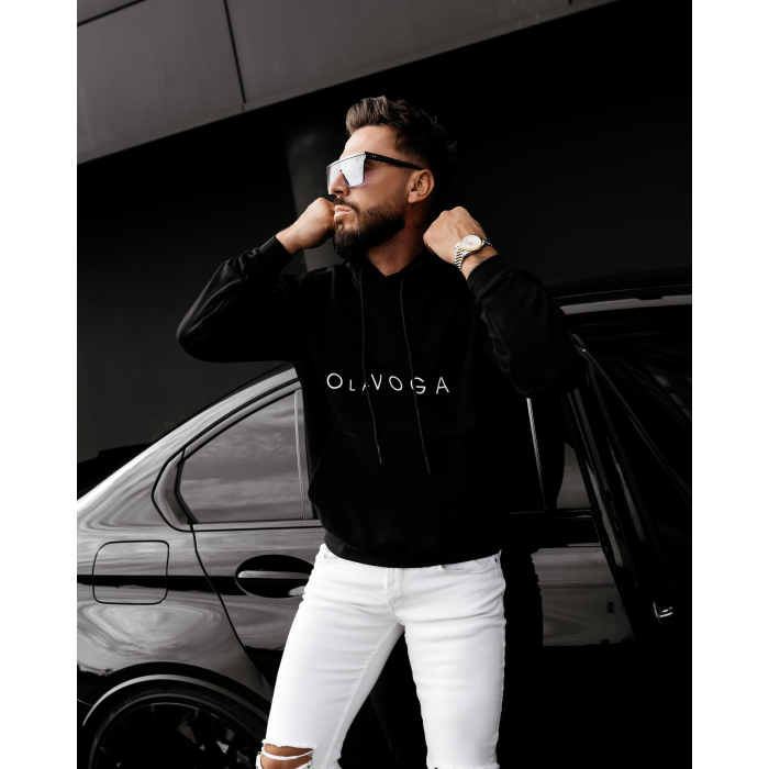 BLUZA MĘSKA BAWEŁNIANA OLAVOGA MEN VALLARO BLACK