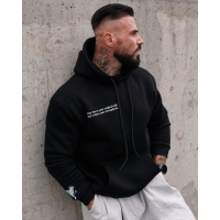 BLUZA MĘSKA BAWEŁNIANA Z KAPTUREM ORZEŁ OLAVOGA EAGLE BLACK