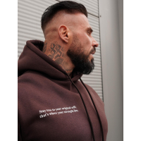 BLUZA MĘSKA BAWEŁNIANA Z KAPTUREM ORZEŁ OLAVOGA EAGLE BROWN