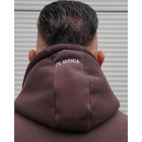 BLUZA MĘSKA BAWEŁNIANA Z KAPTUREM ORZEŁ OLAVOGA EAGLE BROWN
