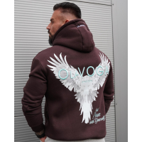 BLUZA MĘSKA BAWEŁNIANA Z KAPTUREM ORZEŁ OLAVOGA EAGLE BROWN