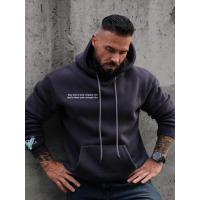 BLUZA MĘSKA BAWEŁNIANA Z KAPTUREM ORZEŁ OLAVOGA EAGLE GRAFIT