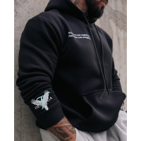 BLUZA MĘSKA BAWEŁNIANA Z KAPTUREM ORZEŁ OLAVOGA EAGLE BLACK