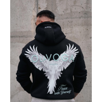 BLUZA MĘSKA BAWEŁNIANA Z KAPTUREM ORZEŁ OLAVOGA EAGLE BLACK