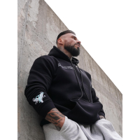 BLUZA MĘSKA BAWEŁNIANA Z KAPTUREM ORZEŁ OLAVOGA EAGLE BLACK