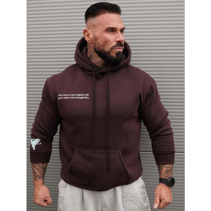 BLUZA MĘSKA BAWEŁNIANA Z KAPTUREM ORZEŁ OLAVOGA EAGLE BROWN