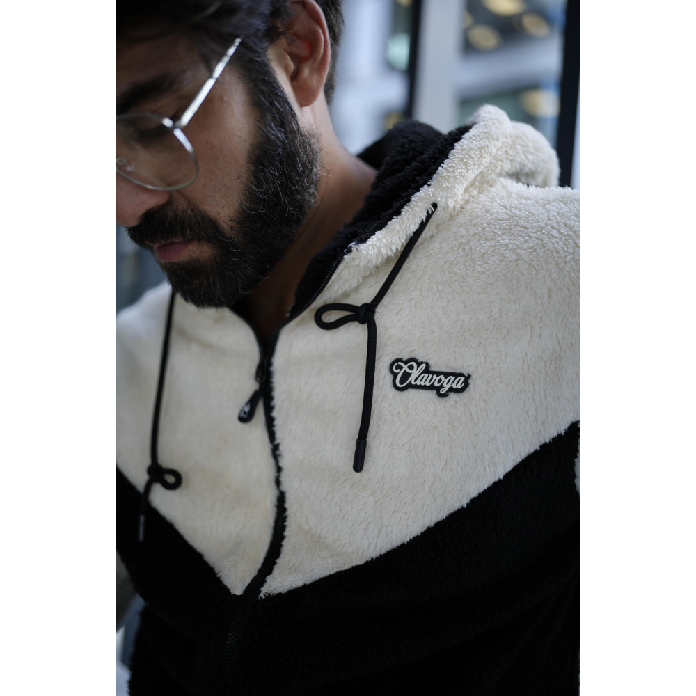 BLUZA MĘSKA POLAR OLAVOGA MEN RUKAST BLACK-ECRU