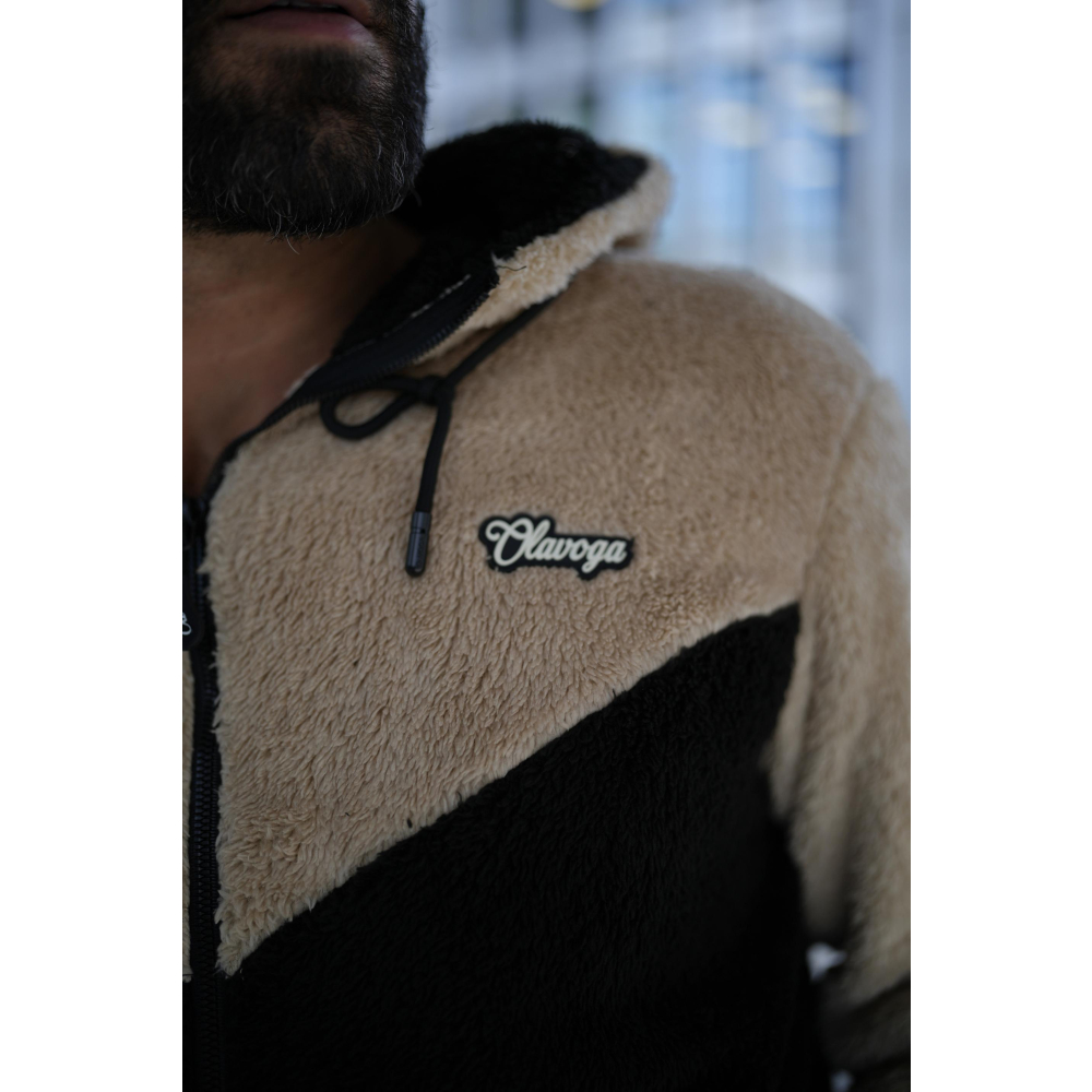 BLUZA MĘSKA POLAR OLAVOGA MEN RUKAST BLACK-BEIGE