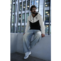 BLUZA MĘSKA POLAR OLAVOGA MEN RUKAST BLACK-ECRU