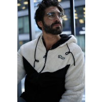 BLUZA MĘSKA POLAR OLAVOGA MEN RUKAST BLACK-ECRU