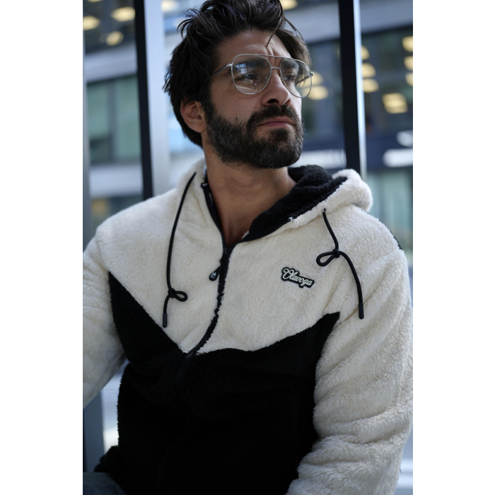 BLUZA MĘSKA POLAR OLAVOGA MEN RUKAST BLACK-ECRU