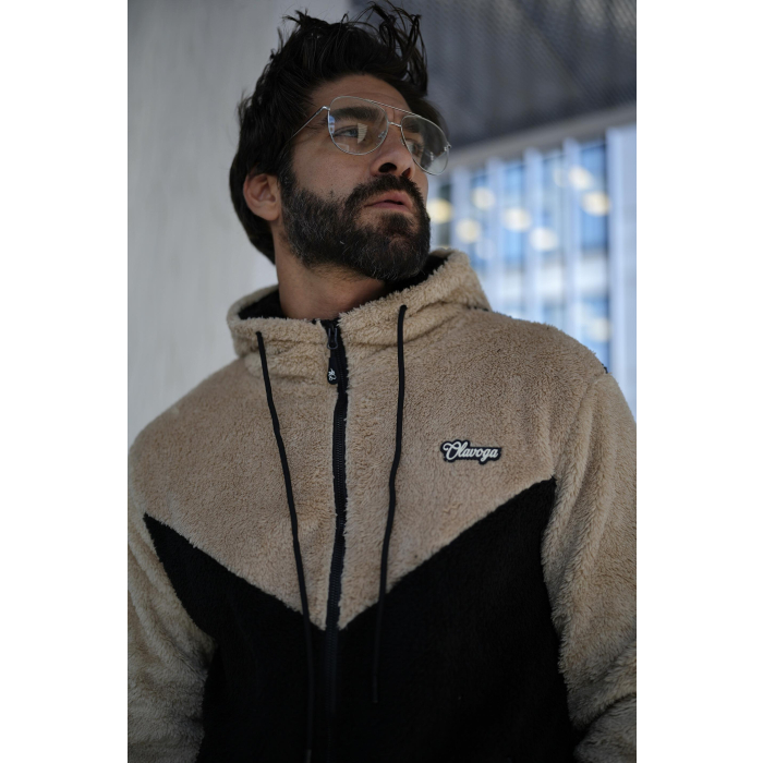 BLUZA MĘSKA POLAR OLAVOGA MEN RUKAST BLACK-BEIGE
