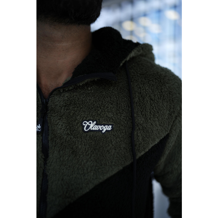 BLUZA MĘSKA POLAR OLAVOGA MEN RUKAST BLACK-KHAKI