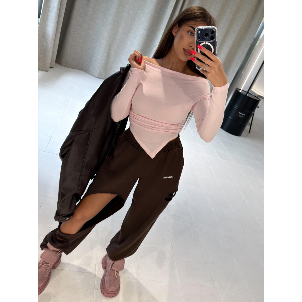 BLUZKA ASYMETRYCZNA OLAVOGA MERA PINK BLUZKA ASYMETRYCZNA OLAVOGA MERA PINK