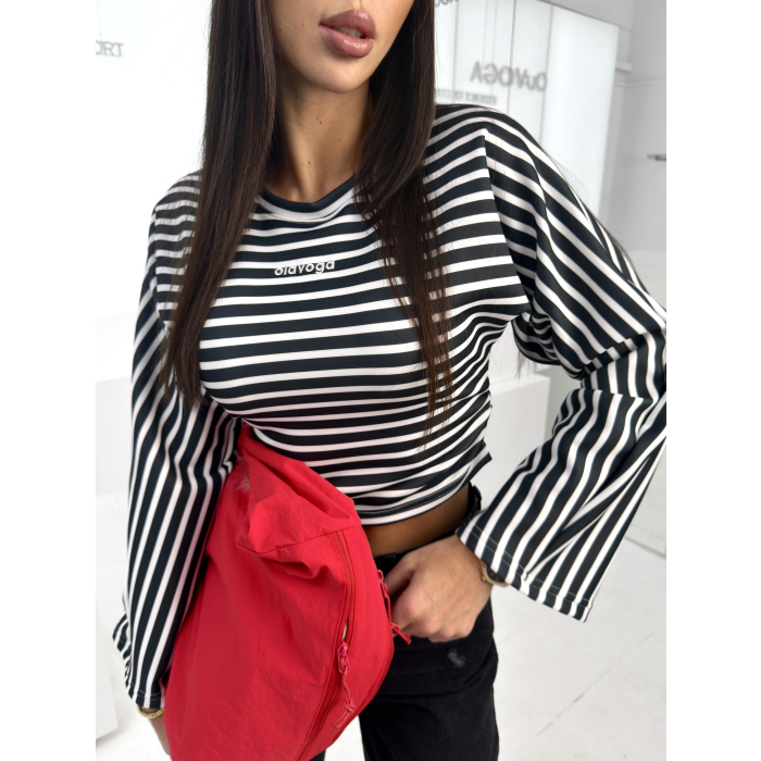 BLUZKA OLAVOGA FLOAT BLACK-ECRU