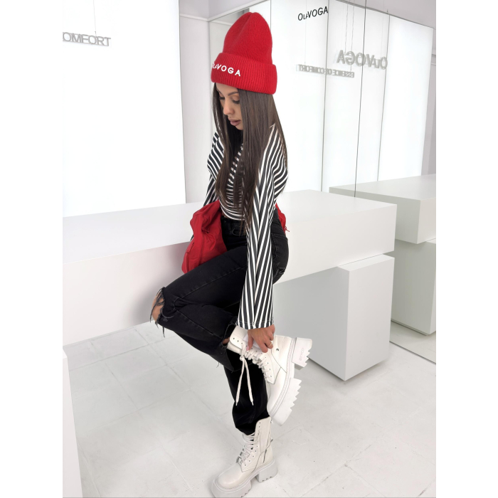BLUZKA OLAVOGA FLOAT BLACK-ECRU