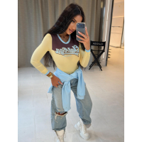 BLUZKA OLAVOGA MALENA YELLOW-BROWN