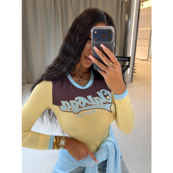 BLUZKA OLAVOGA MALENA YELLOW-BROWN