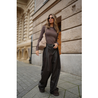 BLUZKA SLIM FIT OLAVOGA SISSI BROWN