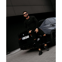 BLUZKA T-SHIRT MĘSKI LONGSLEEVE OLAVOGA MEN CLEAR BLACK