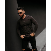 BLUZKA T-SHIRT MĘSKI LONGSLEEVE OLAVOGA MEN CLEAR BROWN