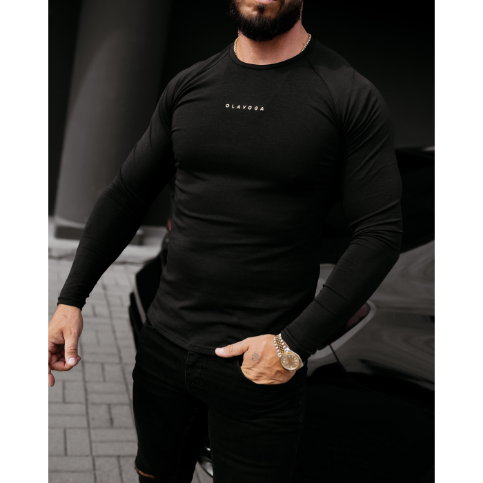 BLUZKA T-SHIRT MĘSKI LONGSLEEVE OLAVOGA MEN CLEAR BLACK