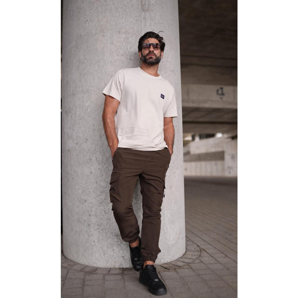 BLUZKA T-SHIRT MĘSKI OLAVOGA MEN BREEZY BEIGE