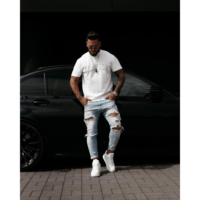 BLUZKA T-SHIRT MĘSKI OVERSIZE OLAVOGA MEN GIVENCE ECRU