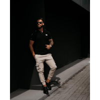 BLUZKA T-SHIRT MĘSKI POLO OVERSIYE OLAVOGA MEN BALARDI BLACK