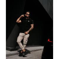 BLUZKA T-SHIRT MĘSKI POLO OVERSIYE OLAVOGA MEN BALARDI BLACK